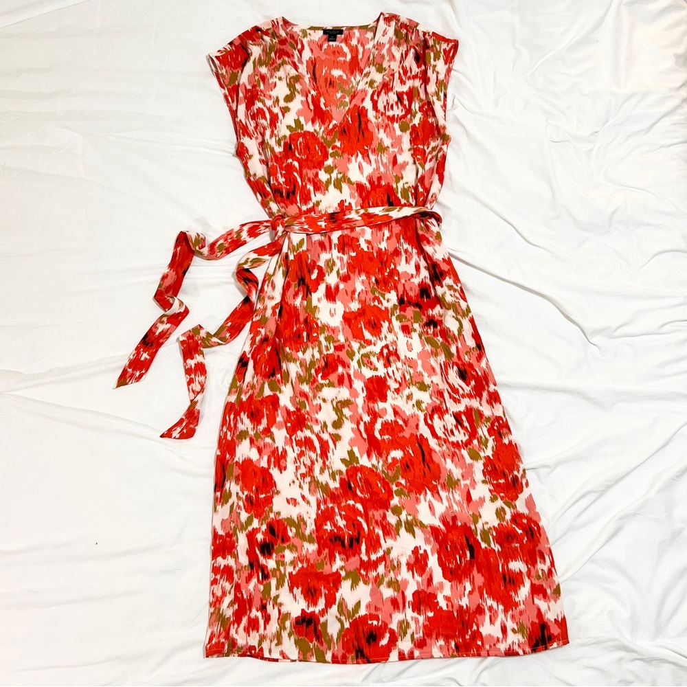 Ann Taylor Floral Belted Dress